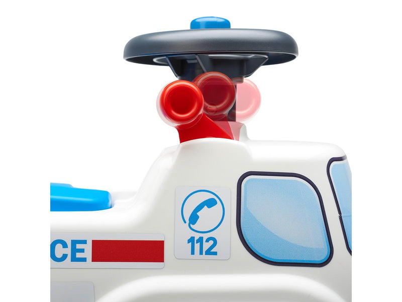 Falk Ambulance ride-on with storage steering wheel and horn