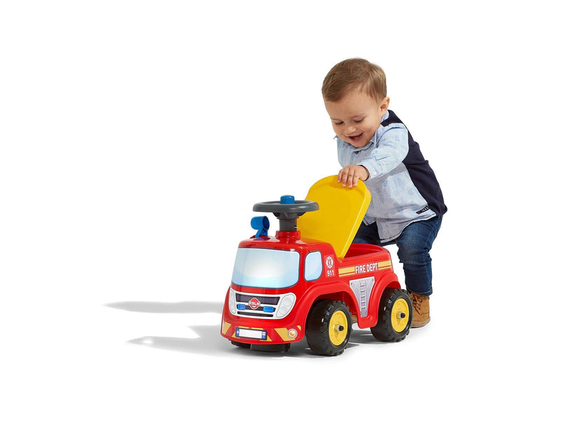 Falk Fireman ride-on with storage steering wheel and horn