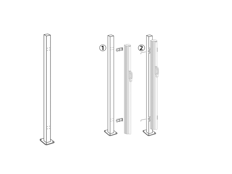 HORTUS Starting post for single wind screen
