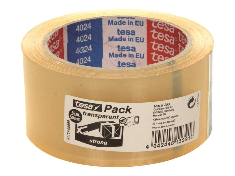 tesa Pack Strong Packaging Tape 66m x 50mm Transparent