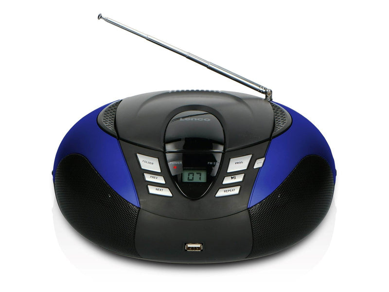 Lenco SCD-37 USB - Portable FM Radio CD and USB player - Blue