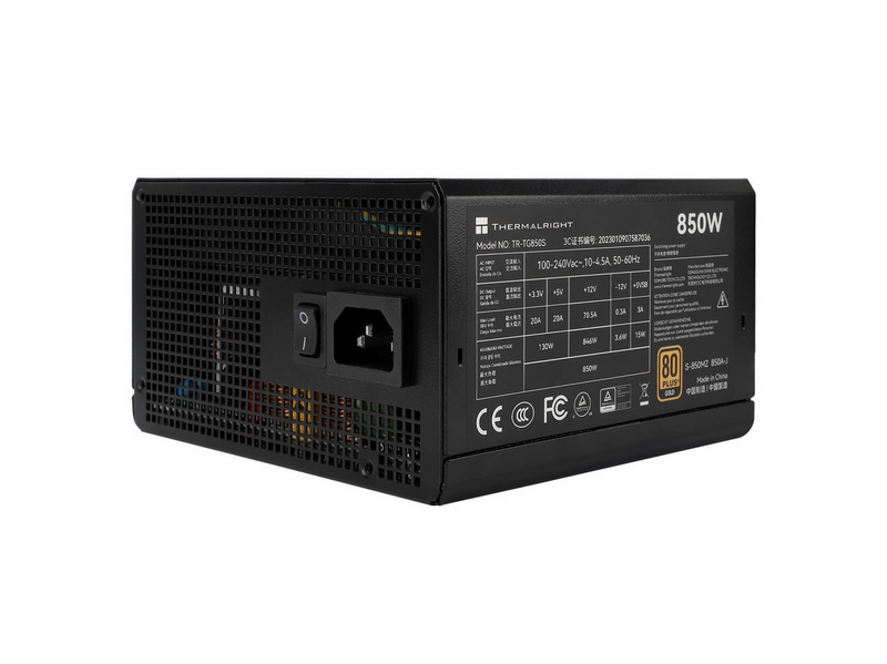 Thermalright TG S (Non-Modular) schwarz - Netzteile - 850 Watt - 120 mm - ATX 3.0 - 80 Plus Gold zertifiziert