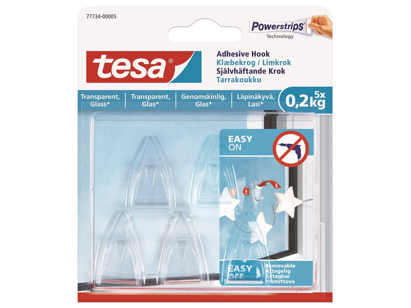 tesa Powerstrips Hook 0.2kg Transparent