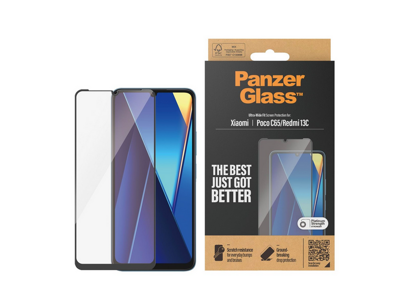PanzerGlass Screen Protector Xiaomi Redmi 13C | Ultra-Wide Fit