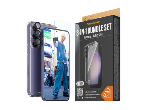 PanzerGlass 3-in-1 Protection Pack Samsung Galaxy S24 Plus | Ultra-Wide Fit w. EasyAligner