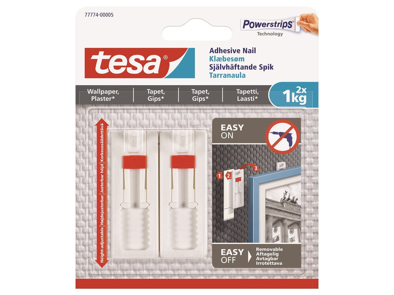 tesa Adhesive Nail Adjustable 1kg Wallpaper