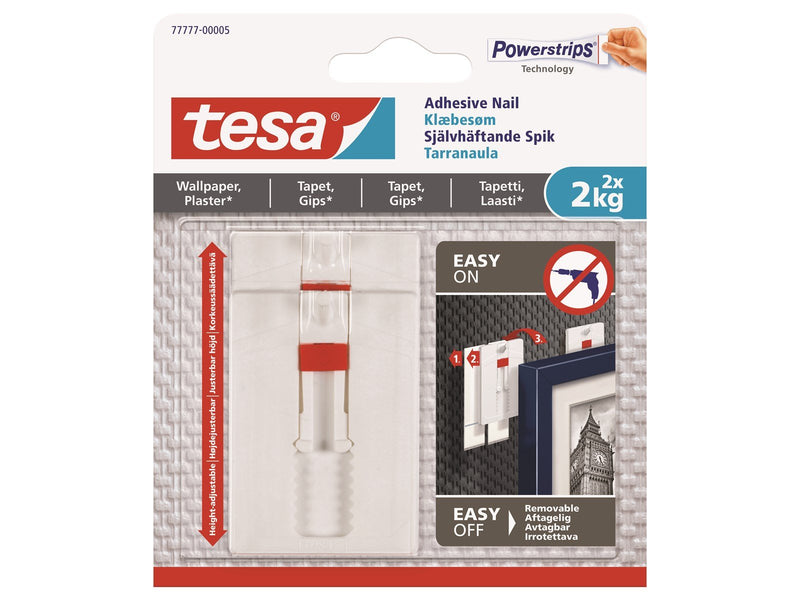 tesa Adhesive Nail adjustable 2kg Wallpaper