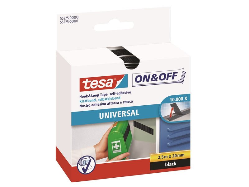 tesa On & Off Universal 20mm x 250cm Black