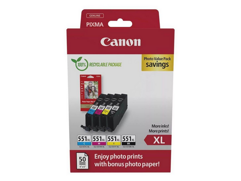 Canon CLI-551XL / 6443B008 High Value Pa