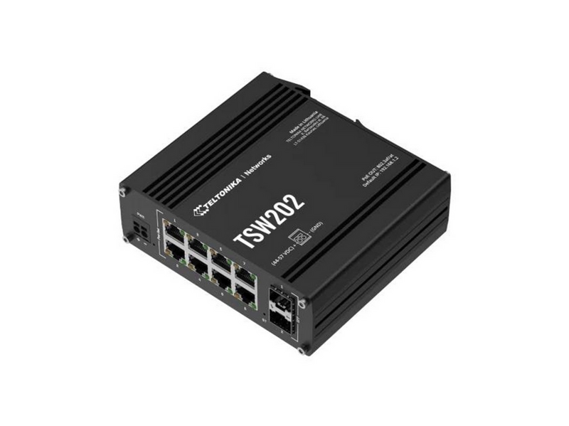 Teltonika TSW202 8-Port Managed POE+ Switch (8-Port PoE+ / 2 x SFP)