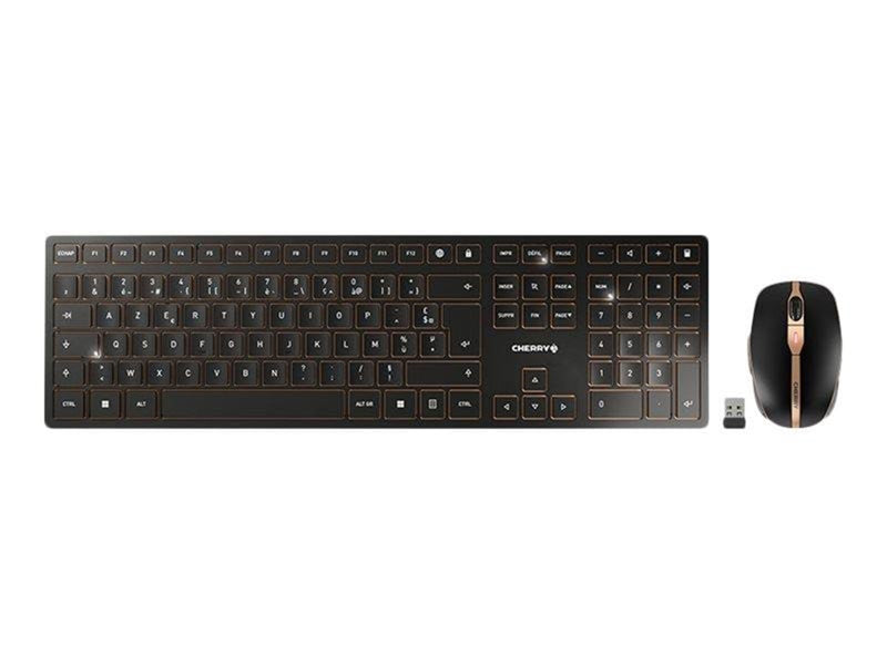 Cherry DW 9100 - Tastatur & Maus Set - Schweiz - Gold