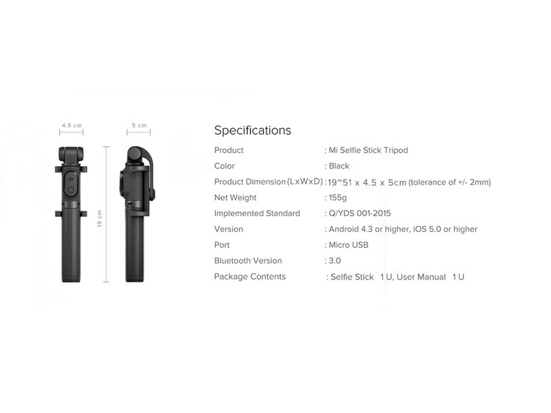 Xiaomi Mi Selfie Stick Tripod Black