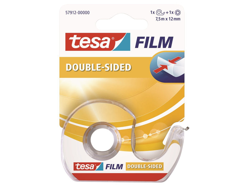 tesa film double-sided tape 7.5m x 12mm Transparent  + dispenser