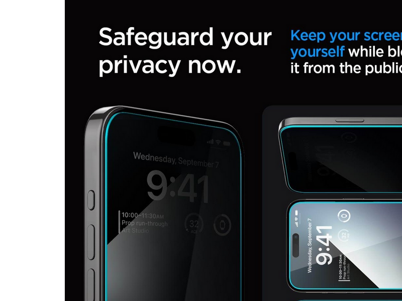 Spigen Glass tR EZ Fit (Privacy) 2 Pack - transparency - iPhone 15 Pro
