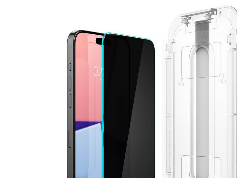 Spigen Glass tR EZ Fit (Privacy) 2 Pack - transparency - iPhone 15 Pro