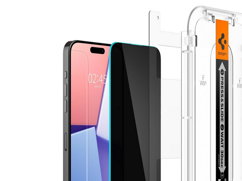 Spigen Glass tR EZ Fit (Privacy) 2 Pack - transparency - iPhone 15 Pro