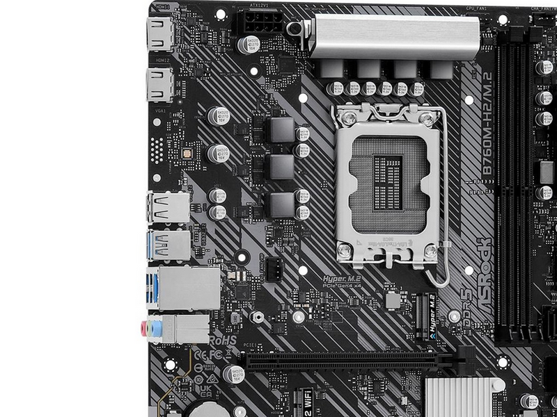 ASRock B760M-H2/M.2 Mainboard - Intel B760 - Intel LGA1700 - DDR5 RAM - Micro-ATX
