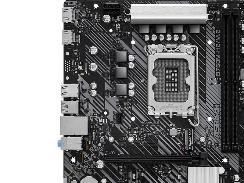 ASRock B760M-H2/M.2 Mainboard - Intel B760 - Intel LGA1700 - DDR5 RAM - Micro-ATX