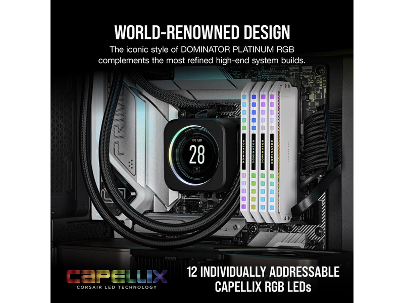 Corsair Dominator Platinum RGB DDR5-5600 - 32GB - CL36 - Dual Channel (2 pcs) - Intel XMP - Weiß mit RGB