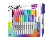 Sharpie Glam Pop-Permanentmarker | feine Spitze für klare Details | verschiedene Farben | 24 Markierstifte
