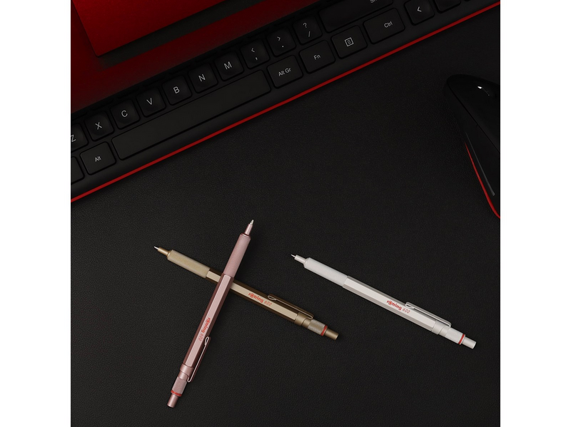 Rotring rOtring 600 Kugelschreiber | mittlere Spitze | Schwarze Tinte | perlweißer Schaft | nachfüllbar