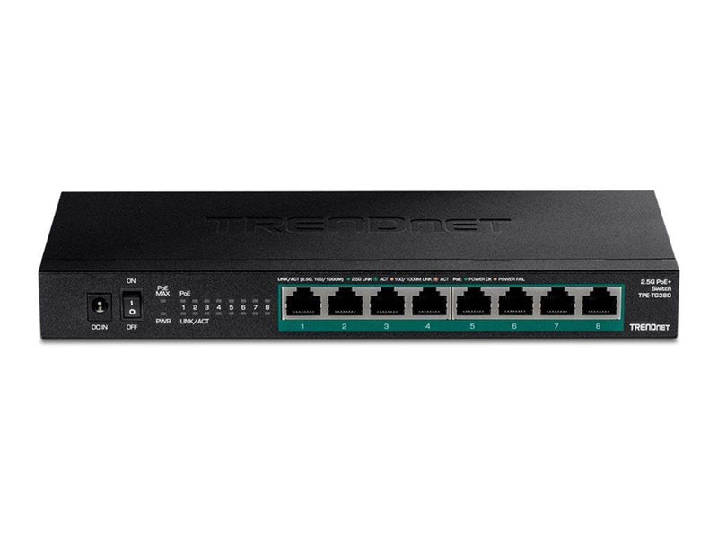 TRENDnet TPE-TG380 8-Port Unmanaged 2.5G PoE+ Switch