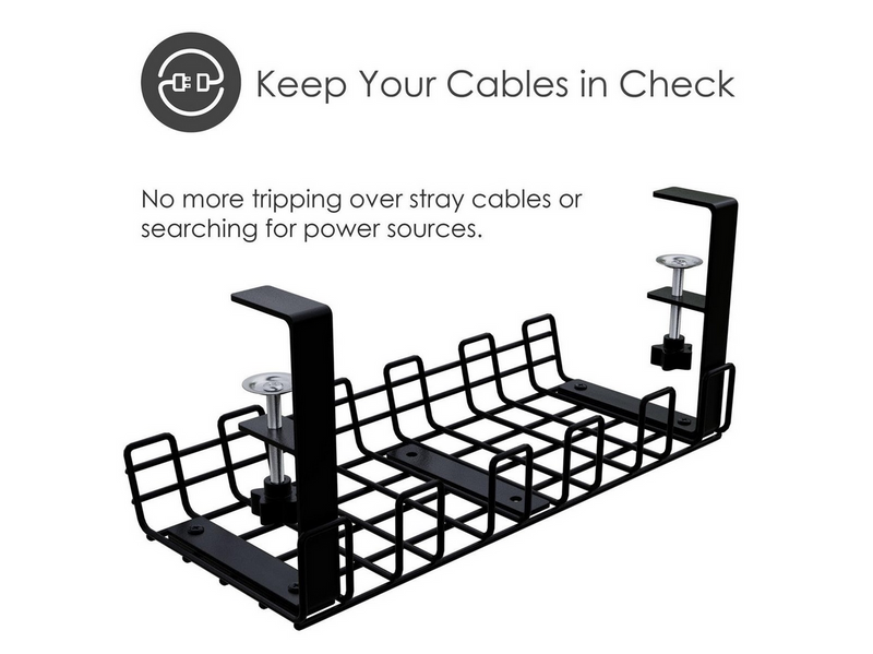 Desire2 Deskmate Cable Basket Clamp Mount Black