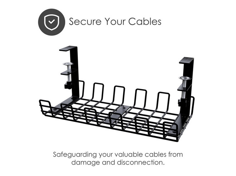 Desire2 Deskmate Cable Basket Clamp Mount Black