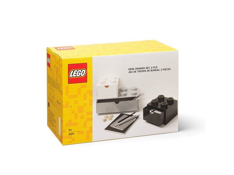 LEGO DESK DRAWER SET - BLACK GREY & WHITE