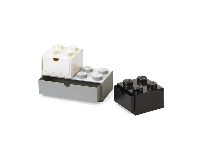 LEGO DESK DRAWER SET - BLACK GREY & WHITE