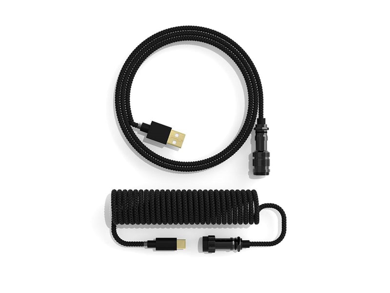 DUTZO Coiled Aviator Micro-USB B cable - Black - Upgrade-Zubehör - Schwarz
