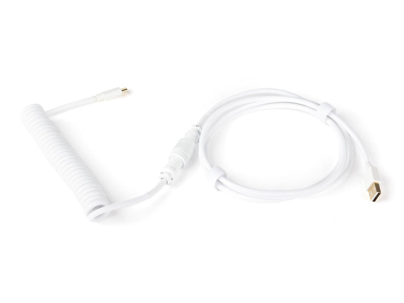 DUTZO Coiled Aviator Micro-USB B cable - White - Upgrade-Zubehör - Weiss