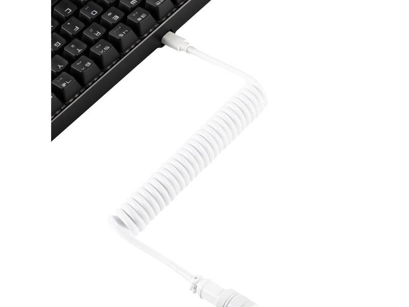 DUTZO Coiled Aviator Micro-USB B cable - White - Upgrade-Zubehör - Weiss