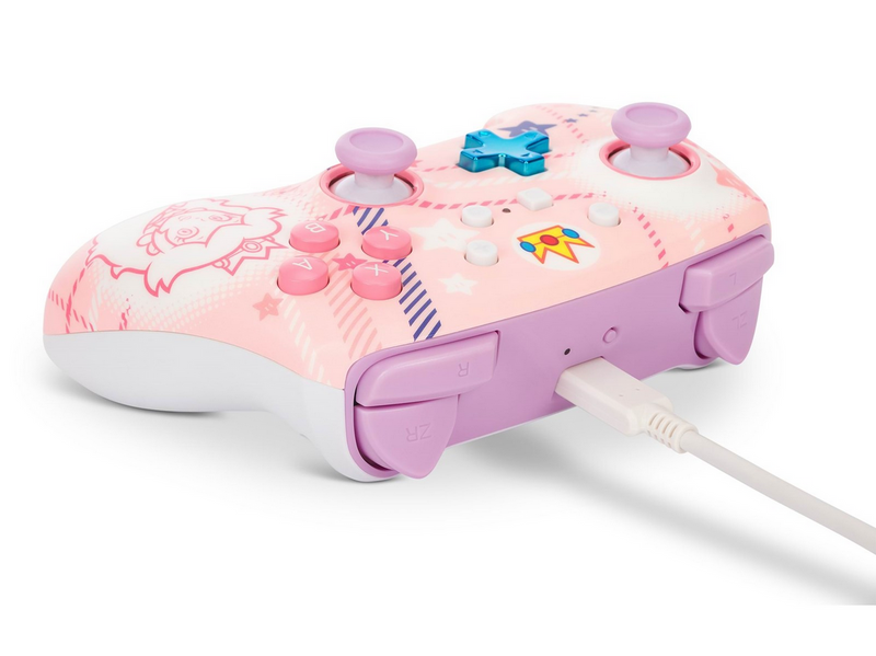 PowerA Verbesserter kabelloser Controller für Nintendo Switch - Prinzessin-Peach-Plaid - Wireless Controller - Nintendo Switch