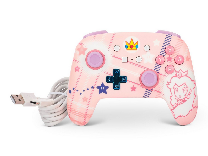 PowerA Verbesserter kabelloser Controller für Nintendo Switch - Prinzessin-Peach-Plaid - Wireless Controller - Nintendo Switch