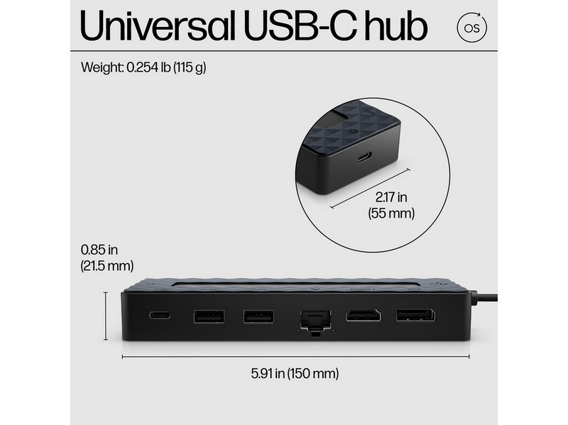 HP Universal Docking Station - USB-C - 7-Port - HDMI+DP