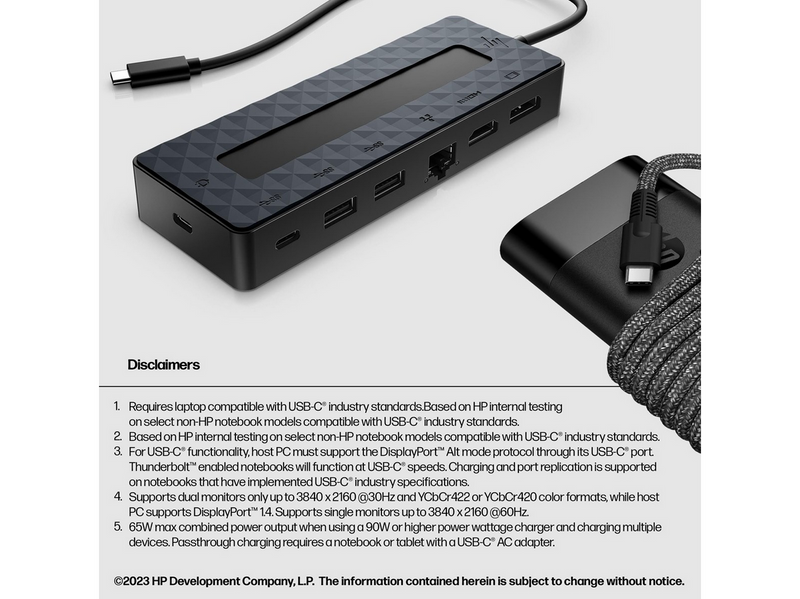 HP Universal Docking Station - USB-C - 7-Port - HDMI+DP