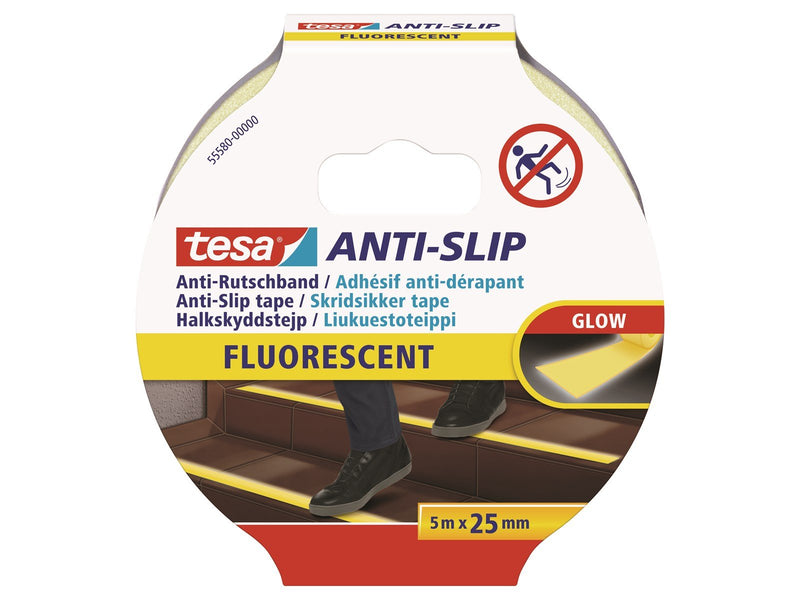 tesa Anti-Slip tape 5m x 25mm Fluorescent