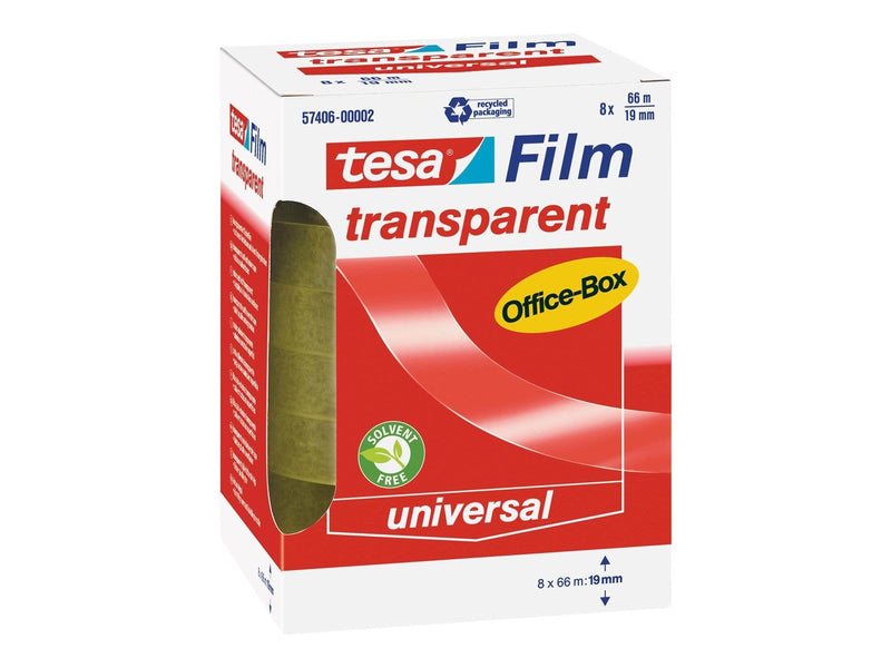 tesa film tape 8 x 66m x 19mm Transparent