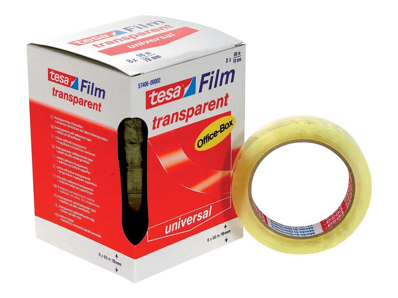 tesa film tape 8 x 66m x 19mm Transparent