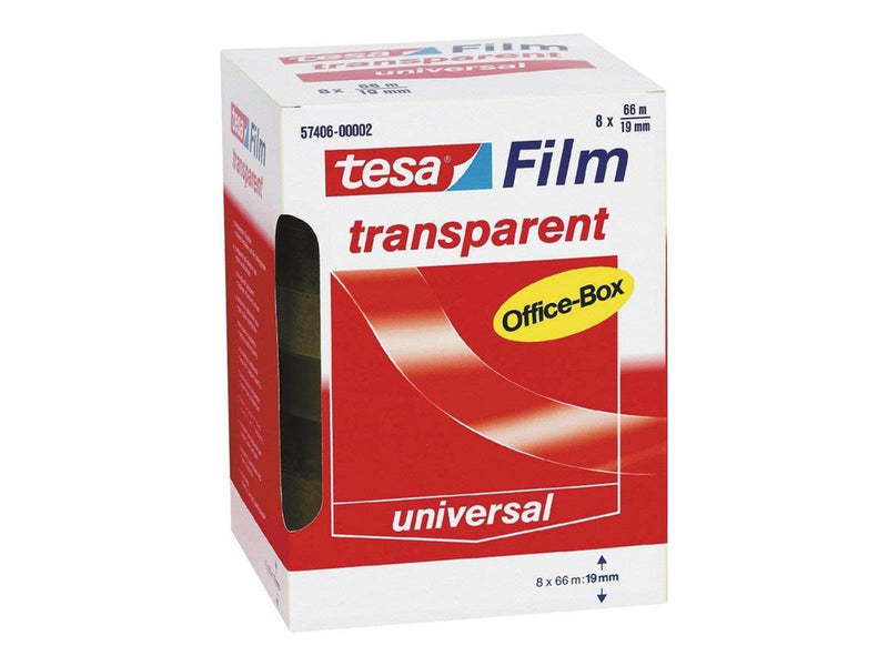 tesa film tape 8 x 66m x 19mm Transparent
