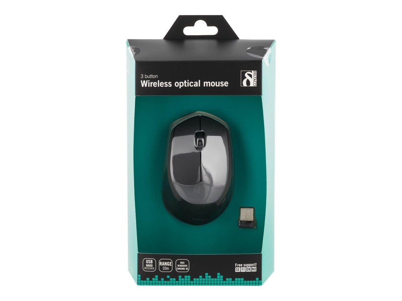 Deltaco MS-460 - Mouse optical 3 buttons wireless USB Black - Maus (Schwarz)