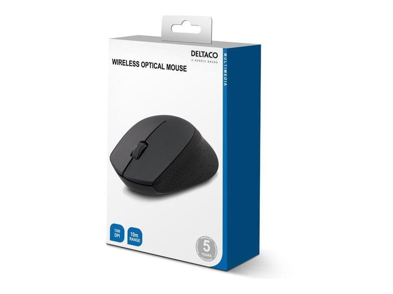 Deltaco MS-460 - Mouse optical 3 buttons wireless USB Black - Maus (Schwarz)