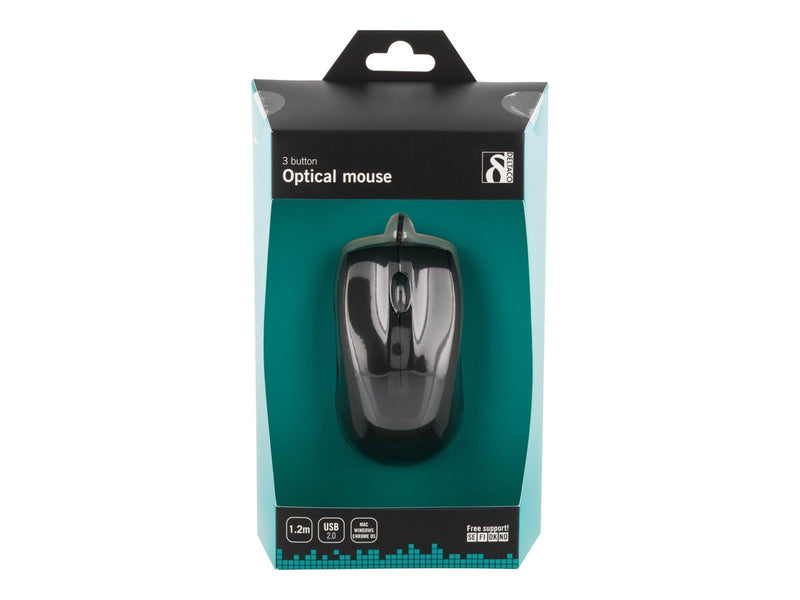 Deltaco Wired Optical Mouse 3 buttons with scroll - Maus (Schwarz)