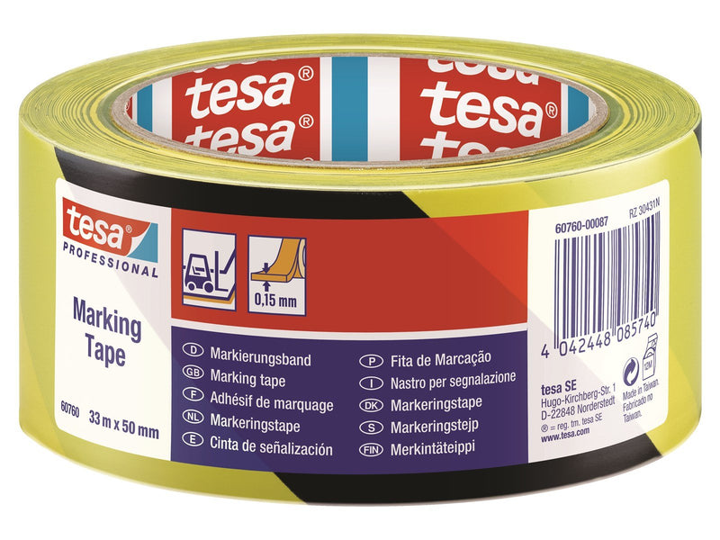 tesa Floor Marking Tape 33m x 50m Yellow-Black