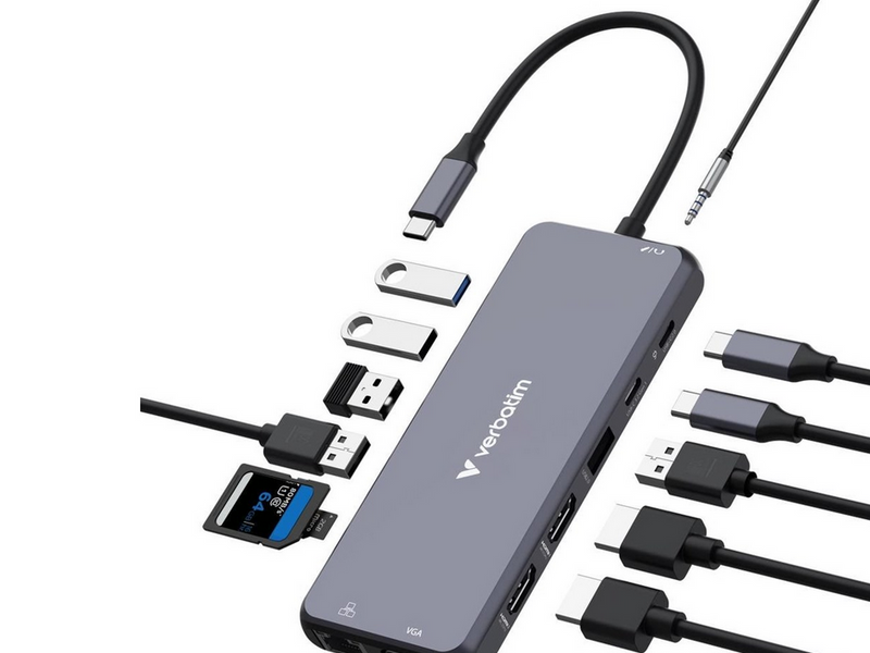 Verbatim CMH-14 14-Port USB-C Pro Multiport Hub USB-Hubs - USB 3.1 - 14 - Grau