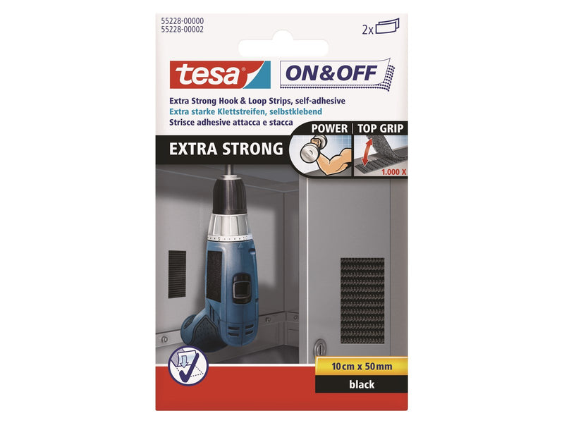 tesa On & Off Extra Strong 50mm x 10cm Black
