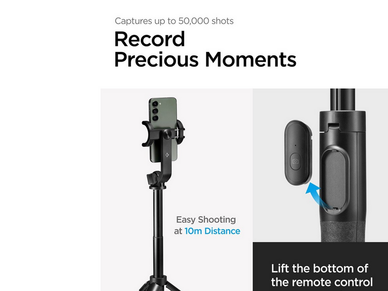 Spigen Tripod Selfie Stick - black - longer version
