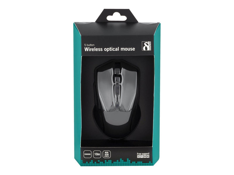 Deltaco MS-763 wireless USB Optical Mouse 5 buttons + scroll Black - Maus (Schwarz)