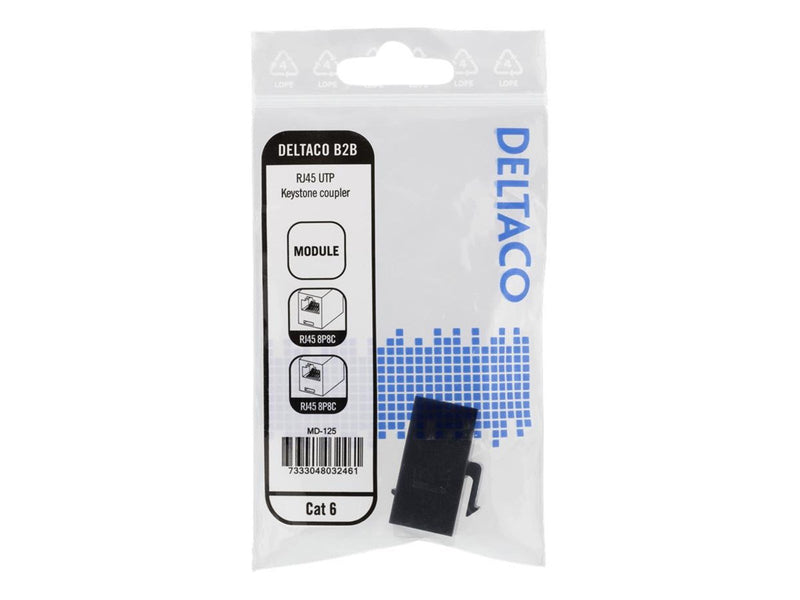 Deltaco MD-125 Cat6 Keystone coupler unshielded 2xRJ45